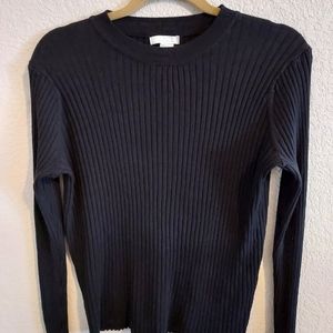 H&M Basics XXL Black Ribbed Sweater (High Crew Neckline) *As Is*